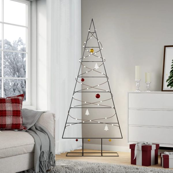vidaXL Metall-Weihnachtsbaum für Dekorationen Schwarz 180 cm, 4018955