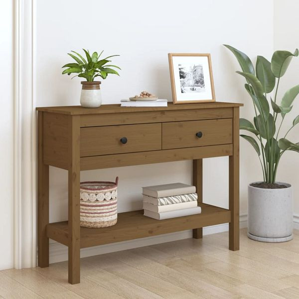 vidaXL Konsolentisch Honigbraun 100x35x75 cm Massivholz Kiefer, 814627