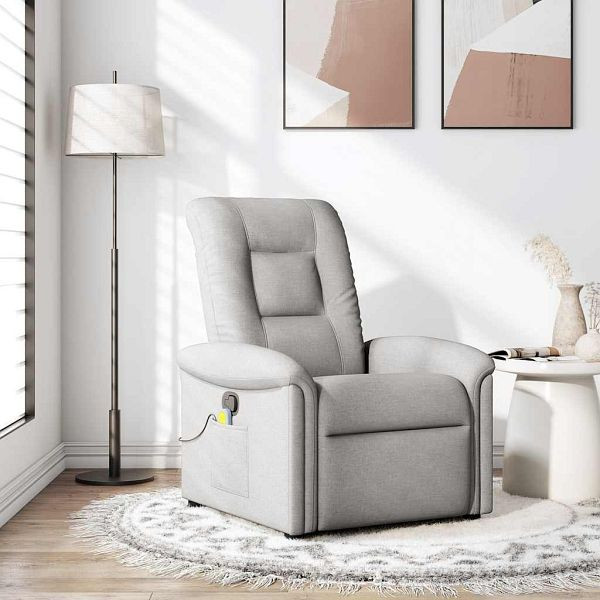 vidaXL Massagesessel Wolkengrau Stoff, 4015635, 8721158336415