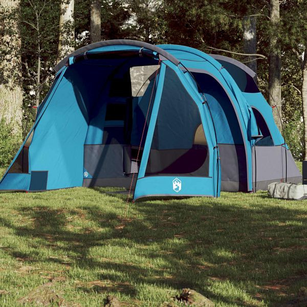 vidaXL Tunnelzelt 4 Personen Blau Wasserdicht, Material: 185T Polyester mit PU-Beschichtung, 94744