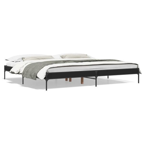 vidaXL Bettgestell Schwarz 180x200 cm Holzwerkstoff und Metall, 845001