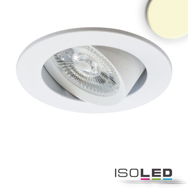 ISOLED LED Einbauleuchte Slim68 weiß, rund, 9W, warmweiß, dimmbar, 114883