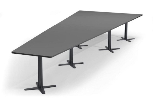 Deskin Konferenztisch DUBLIN, Dekor: Anthrazit, Gestellfarbe: Anthrazit RAL 7016, BxHxT: 5000 x 735 x 2050 mm, 330309
