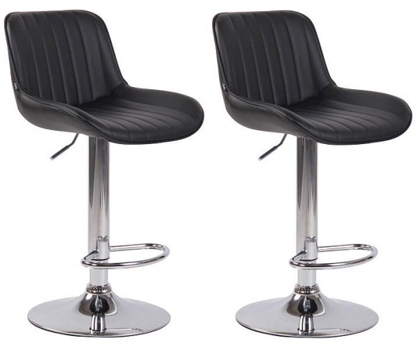 CLP Barhocker Lentini Kunstleder chrom, schwarz, VE: 2 Stück, 320501