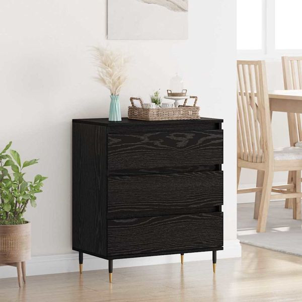 vidaXL Sideboard Schwarz Eichen-Optik 60 x 35 x 70 cm Holzwerkstoff, 881946
