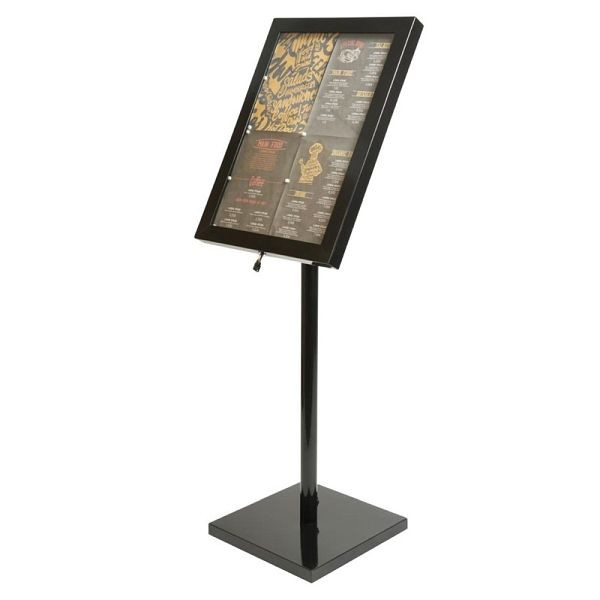 Securit LED-Displaykasten 4 x A4 komplett mit Stange und Sockel, GL110
