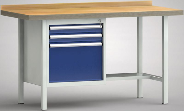 KLW Profi-Werkbank - 1500 x 700 x 845 mm L x T x H, links 75EA/75EA/350EA, WP118N-1500M45-E7024