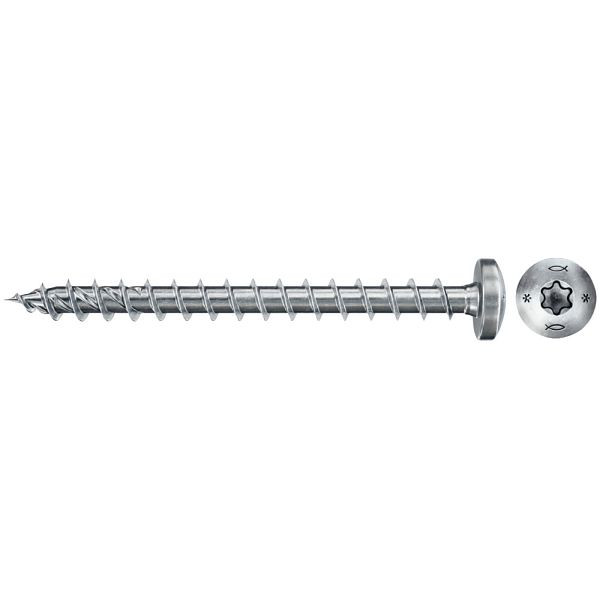 Fischer PowerFast II FPF II PTF 6,0 x 60 BC 50 Pan Head mit Innenstern TX Vollgewinde galvanisch verzinkt, blau passiviert, VE: 50 Stück, 670532