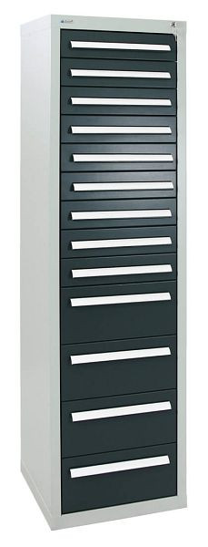 stumpf Schubladenschrank Serie T-100/35-5, RAL 7035/7016, 13 Schubladen (9x100, 4x200mm), 8155871