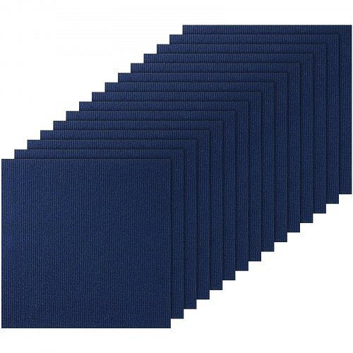 VEVOR Teppichfliesen zum Abziehen und Aufkleben, 61 x 61 cm, weich gepolstert, DIY-Installation, (15 Stück dunkelblau), ZZFKDT2424YCU83VVV0