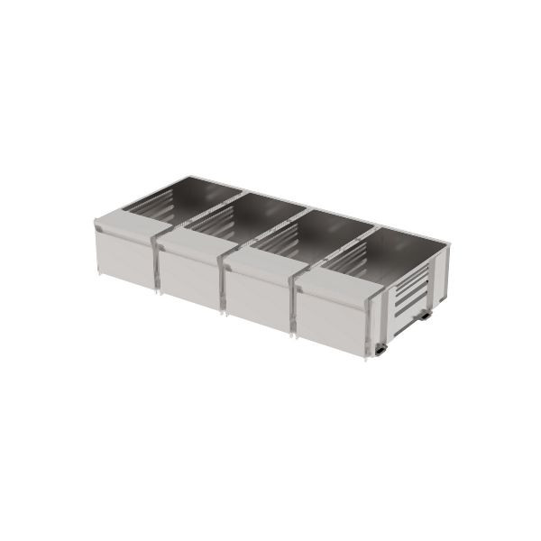 Rieber varithek® EST 4x1/1 - ohne Steckdose, Edelstahl, 91050214