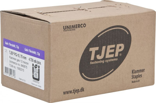 TJEP PQ-15 75mm Klammer, geharzt verzinkt Box 4.700 Stück, Klammern, 840675