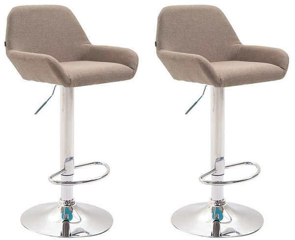 CLP Barhocker Braga Stoff chrom, taupe, VE: 2 Stück, 316066