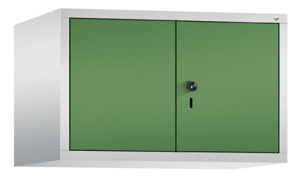 C+P Aufsatz-Garderobenschrank Evolo, 2 Abteile, H500xB810xT500 mm, Lichtgrau/Resedagrün, 48092-22 S10032