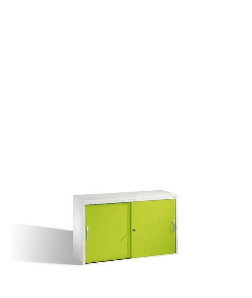 C+P Sideboard mit Schiebetüren Acurado, H720xB1200xT400mm, Farbe: Lichtgrau / Viridingrün, Bügelgriff, 2 OH, 5723-00 S10344