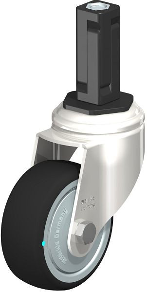 Blickle LKRXA-PATH 80KD-11-FK-EXV13 Edelstahl-Apparate-Lenkrolle mit Expander, Thermoplastisches Polyurethan, Grau, 853422