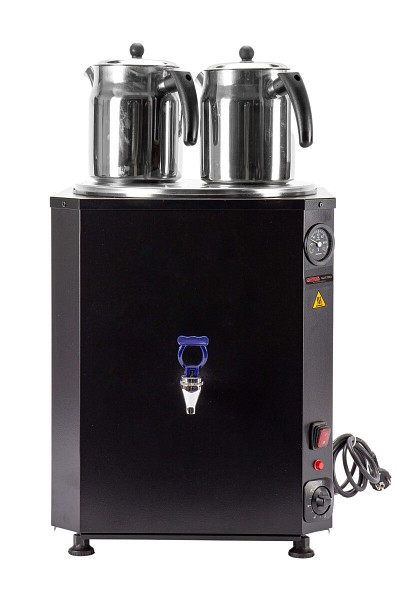 SGS Gastro Schwarz Samower, Schwarz Teekocher mit 2 Kannen, 10 Liter, 2 kW, CKS102DES