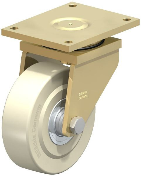 Blickle LS-GSPO 252K Stahlgeschweißte Schwerlast-Lenkrolle, schwere Drehkranz-Ausführung, Gusspolyamid, Weiß, 295584