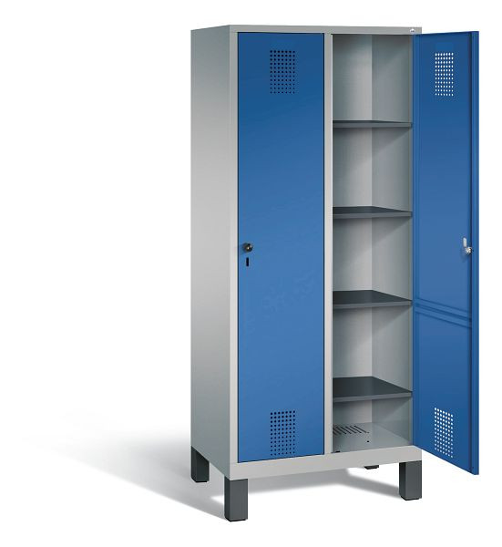 C+P Wäsche-Spind Evolo, H1850xB810xT500mm, Farbe: Weißaluminium / Enzianblau, 48010-22B S10021