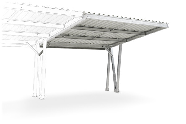 WSM Carport Modell EcoCover für zwei Stellplätze - Anbaueinheit, 102200039