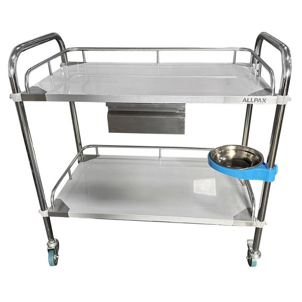 ALLPAX Laborwagen mit 2 Ablagen und Schublade 80 x 48 x 86 cm, 10022449