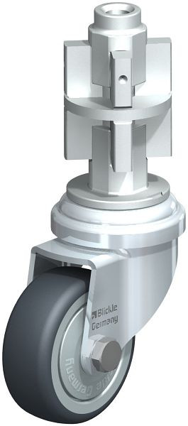 Blickle LRA-TPA 50K-FK-E05 Apparate-Lenkrolle mit Expander, Thermoplastisches Gummi-Elastomer, Grau, 751099
