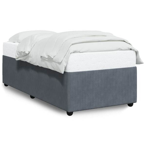 vidaXL Bettgestell Dunkelgrau 90x200 cm Samt, Polyester, 3284983