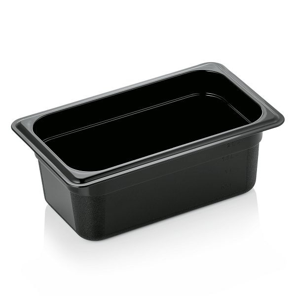 WAS GN 95 GN Behälter 1/4-100 mm, schwarz, Polycarbonat, 9514100