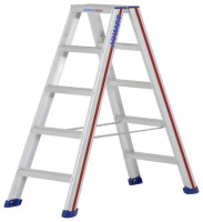 Produktbild von HYMER Stufenstehleiter, beidseitig begehbar, 2x5 Stufen, Länge 1,26 m, Standhöhe: 0,67 m, 602410 HYMER Stufenstehleiter, beidseitig begehbar, 2x5 Stufen, Länge 1,26 m, Standhöhe: 0,67 m, 602410