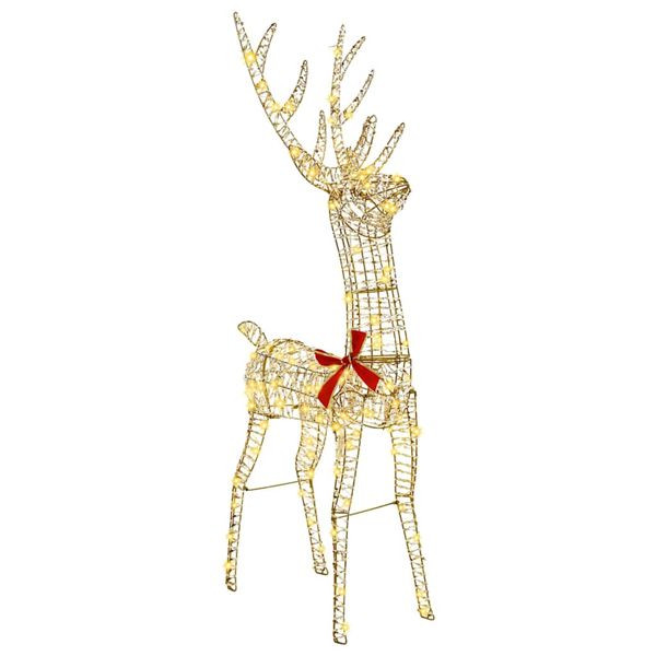 vidaXL 3D Rentier Warmweiß 128 cm PET, 42019056, 8721359354782