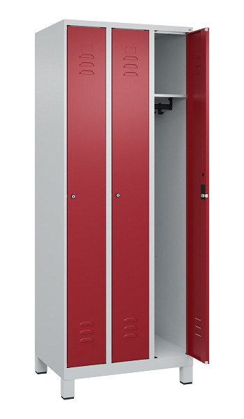 C+P Spind Classic PLUS, Füße, 3 Abteile, 1950x750x500mm, 7035/3003, 080010-39 S10016