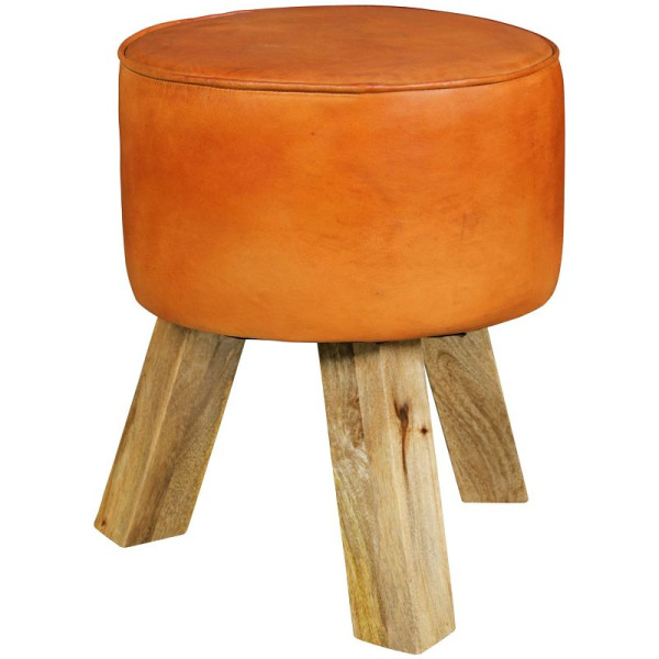 Wohnling Design Sitzhocker Holz 37x45x37 cm Modern Fußhocker Rund, WL5.102