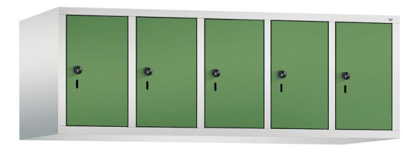 C+P Aufsatz-Garderobenschrank Evolo, 5 Abteile, H500xB1480xT500 mm, Lichtgrau/Resedagrün, 48090-50 S10027