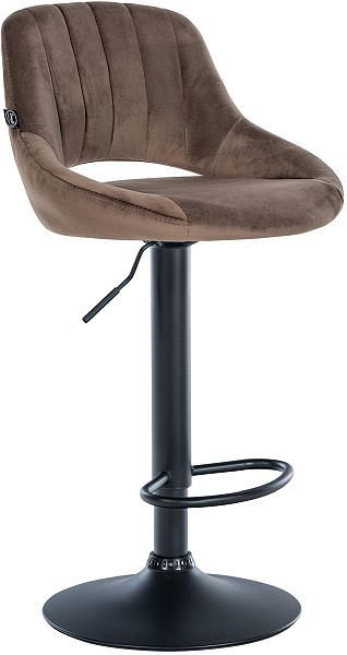 CLP Barhocker Milet Samt schwarz, braun, 322437, 4251756492755