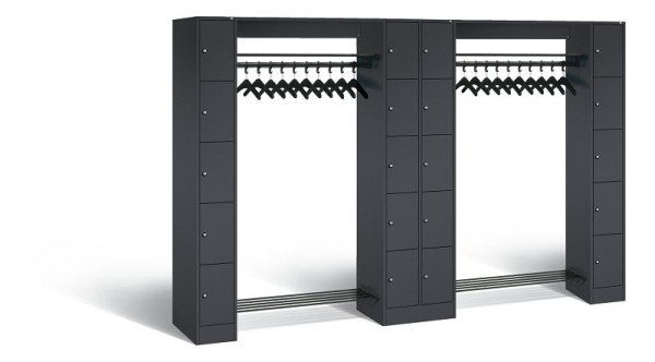 C+P Garderobe Serie 8070, H1950xB2840xT480 mm, Anthrazit, 80730-20 S10226