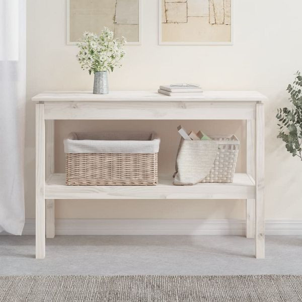 vidaXL Konsolentisch Weiß 110x40x75 cm Massivholz Kiefer, 814300