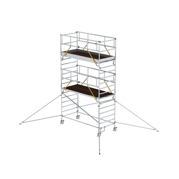 Munk Günzburger Steigtechnik Rollgerüst SG 1,35 x 3,0 m mit Ausleger & Doppel-Plattform Plattformhöhe 4,47 m, 169439
