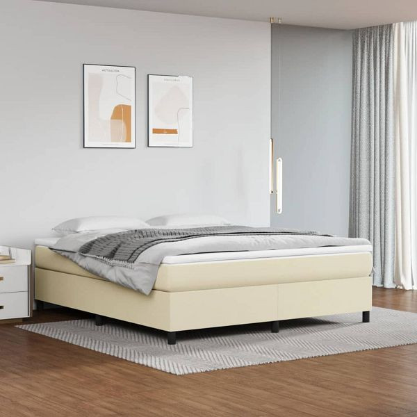 vidaXL Bettgestell Creme 160x200 cm Kunstleder, 3121055