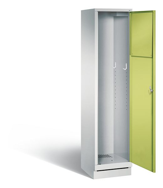 C+P Wäsche-Sammelschrank Evolo, H1800xB420xT500mm, Farbe: Lichtgrau / Viridingrün, 48170-210 S10245