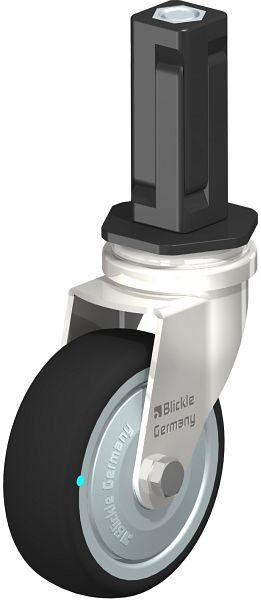 Blickle LRXA-PATH 75KD-FK-EXV03 Edelstahl-Apparate-Lenkrolle mit Expander, Thermoplastisches Polyurethan, Grau, 853382