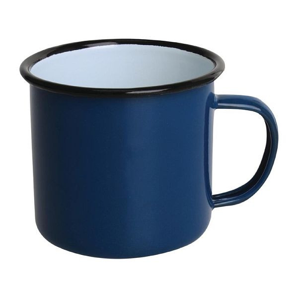 Olympia emaillierte Tassen blau-schwarz 35cl, VE: 6 Stück, DC394