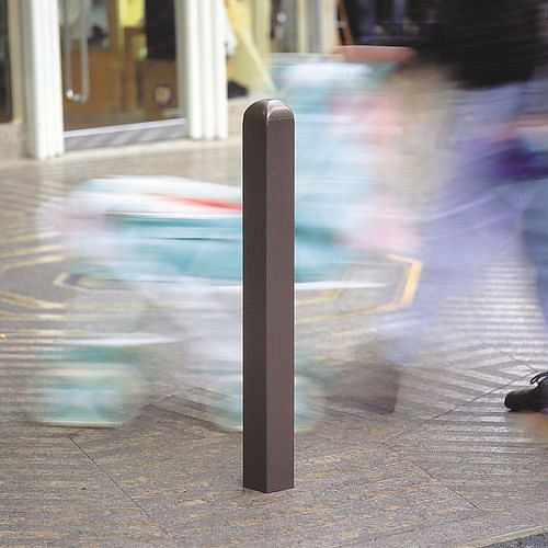 DENIOS City-Poller Stahl, feuerverzinkt lackiert, zum Einbetonieren, 90 x 90 mm, Höhe Überflur 940 mm, 310854
