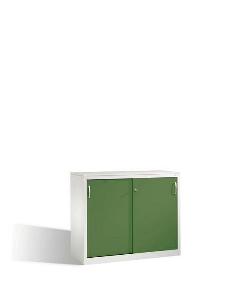 C+P Sideboard mit Schiebetüren Acurado, H1000xB1200xT500mm, Farbe: Lichtgrau / Resedagrün, Bügelgriff, 2056-00 S10051