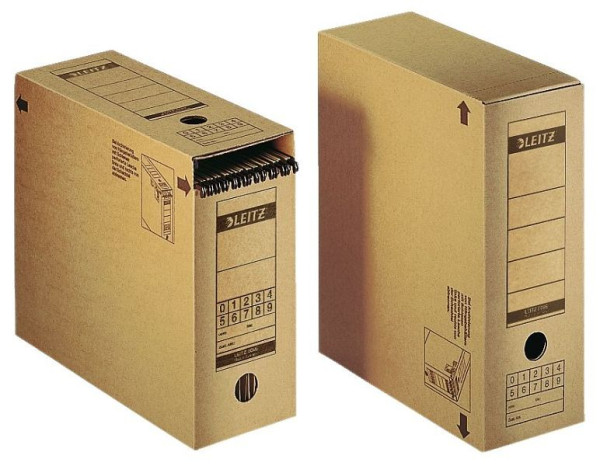 LEITZ 6086 Archiv-Schachtel, A4, mit Verschlussklappe, naturbraun, 6086-00-00