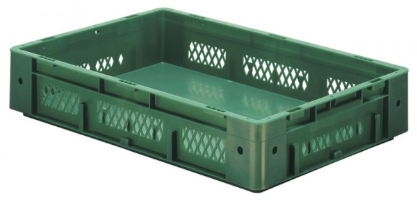 LA-KA-PE VTK 600/120-1, Euro-Schwerlast-Behälter, grün, Wände durchbrochen, Boden geschlossen, 37212 02 13