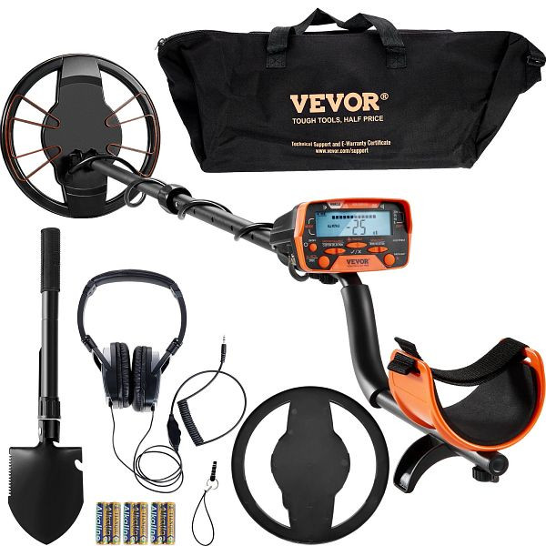 VEVOR Metalldetektor Kit für Erwachsene Multifunktionaler Profi-Detektor mit 7 Modi Metallsuchgerät wasserdichte 25,4cm Spule, YJSJSTCQ10510KDE7V0