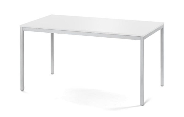 Deskin Konferenztisch PROFI MODUL, Platte Weiß, Gestell Alusilber RAL 9006, B 1400 x T 800 x H 728 mm, 359383