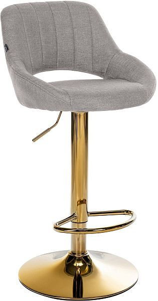 CLP Barhocker Milet Stoff gold, grau, 327399, 4255716376949