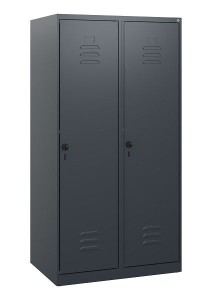 C+P Umkleidespind Classic PLUS, 2 Abteile, 1530x800x500mm, 7016/7016, Drehriegel, 0800005-22 S10015