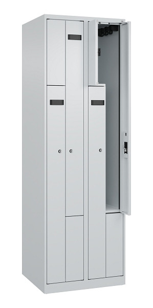 C+P Z-Spind Evolo PLUS, 4 Fächer, 1850x600x500mm, 7035/7035, Zylinderschloss, 049003-204 S10066